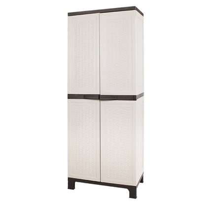 Gardeon Outdoor Storage Cabinet Box 173cm Lockable Cupboard Sheds Adjustable Rattan Beige - OZ Home Deals