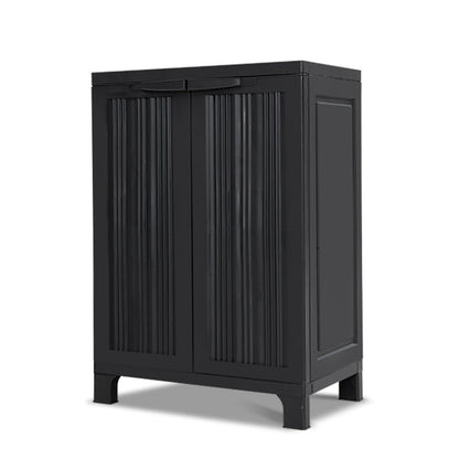 Gardeon Outdoor Storage Cabinet Box 92cm Lockable Cupboard Sheds Garage Adjustable Black - OZ Home Deals
