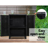 Gardeon Outdoor Storage Cabinet Box 92cm Lockable Cupboard Sheds Garage Adjustable Black - OZ Home Deals