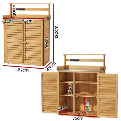 Gardeon Outdoor Storage Cabinet Box Potting Bench Table Shelf Chest Garden Shed - OZ Home Deals