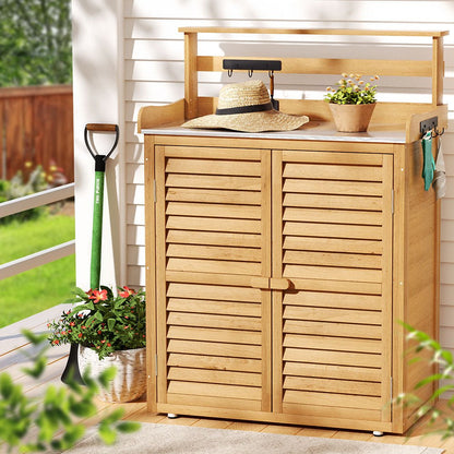 Gardeon Outdoor Storage Cabinet Box Potting Bench Table Shelf Chest Garden Shed - OZ Home Deals