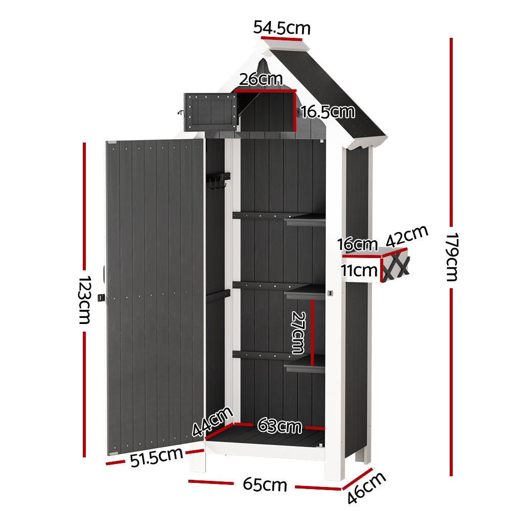 Gardeon Outdoor Storage Cabinet Shed Box Wooden Shelf Chest Garden Furniture - OZ Home Deals