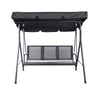 Gardeon Outdoor Swing Chair Garden Bench Furniture Canopy 3 Seater Mesh Black - OZ Home Deals
