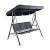 Gardeon Outdoor Swing Chair Garden Bench Furniture Canopy 3 Seater Mesh Black - OZ Home Deals