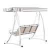Gardeon Outdoor Swing Chair Garden Bench Furniture Canopy 3 Seater White Grey - OZ Home Deals