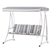 Gardeon Outdoor Swing Chair Garden Bench Furniture Canopy 3 Seater White Grey - OZ Home Deals