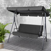 Gardeon Outdoor Swing Chair Garden Chair Bench Furniture Canopy 3 Seater Black - OZ Home Deals
