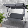 Gardeon Outdoor Swing Chair Garden Chair Bench Furniture Canopy 3 Seater Grey - OZ Home Deals