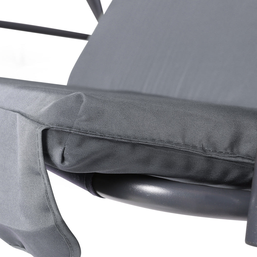 Gardeon Outdoor Swing Chair Garden Chair Bench Furniture Canopy 3 Seater Grey - OZ Home Deals