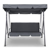 Gardeon Outdoor Swing Chair Garden Chair Bench Furniture Canopy 3 Seater Grey - OZ Home Deals