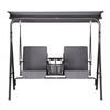Gardeon Outdoor Swing Chair Garden Chair Canopy Cup Holder 2 Seater Grey - OZ Home Deals