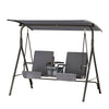 Gardeon Outdoor Swing Chair Garden Chair Canopy Cup Holder 2 Seater Grey - OZ Home Deals