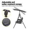 Gardeon Outdoor Swing Chair Garden Chair Canopy Cup Holder 2 Seater Grey - OZ Home Deals