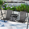 Gardeon Outdoor Swing Chair Garden Chair Canopy Cup Holder 2 Seater Grey - OZ Home Deals