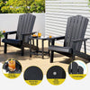 Gardeon Outdoor Table and Chairs HDPE Adirondack Beach Chair Sun Lounge Patio Furniture Garden Black - OZ Home Deals