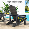 Gardeon Outdoor Table and Chairs HDPE Adirondack Beach Chair Sun Lounge Patio Furniture Garden Black - OZ Home Deals