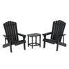 Gardeon Outdoor Table and Chairs HDPE Adirondack Beach Chair Sun Lounge Patio Furniture Garden Black - OZ Home Deals