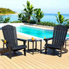 Gardeon Outdoor Table and Chairs HDPE Adirondack Beach Chair Sun Lounge Patio Furniture Garden Black - OZ Home Deals