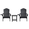 Gardeon Outdoor Table and Chairs HDPE Adirondack Beach Chair Sun Lounge Patio Furniture Garden Black - OZ Home Deals