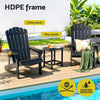 Gardeon Outdoor Table and Chairs HDPE Adirondack Beach Chair Sun Lounge Patio Furniture Garden Black - OZ Home Deals
