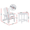 Gardeon Outdoor Table and Chairs HDPE Adirondack Beach Chair Sun Lounge Patio Furniture Garden White - OZ Home Deals