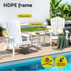 Gardeon Outdoor Table and Chairs HDPE Adirondack Beach Chair Sun Lounge Patio Furniture Garden White - OZ Home Deals