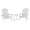 Gardeon Outdoor Table and Chairs HDPE Adirondack Beach Chair Sun Lounge Patio Furniture Garden White - OZ Home Deals
