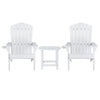 Gardeon Outdoor Table and Chairs HDPE Adirondack Beach Chair Sun Lounge Patio Furniture Garden White - OZ Home Deals