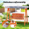 Gardeon Outdoor Wooden Swing Chair Garden Bench Canopy Cushion 3 Seater Teak - OZ Home Deals