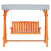 Gardeon Outdoor Wooden Swing Chair Garden Bench Canopy Cushion 3 Seater Teak - OZ Home Deals