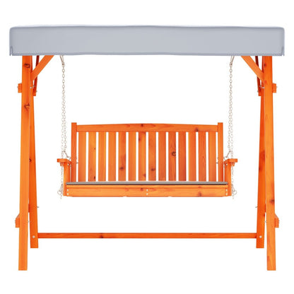 Gardeon Outdoor Wooden Swing Chair Garden Bench Canopy Cushion 3 Seater Teak - OZ Home Deals