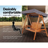 Gardeon Outdoor Wooden Swing Chair Garden Bench Canopy Cushion 3 Seater Teak - OZ Home Deals