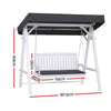 Gardeon Outdoor Wooden Swing Chair Garden Bench Canopy Cushion 3 Seater White - OZ Home Deals