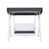 Gardeon Outdoor Wooden Swing Chair Garden Bench Canopy Cushion 3 Seater White - OZ Home Deals