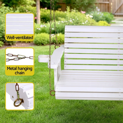 Gardeon Porch Outdoor Swing Chair With Cup Holder Wooden Furniture 2 Seater - OZ Home Deals