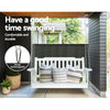 Gardeon Porch Swing Chair with Chain Garden Chair Outdoor Furniture Wooden White - OZ Home Deals