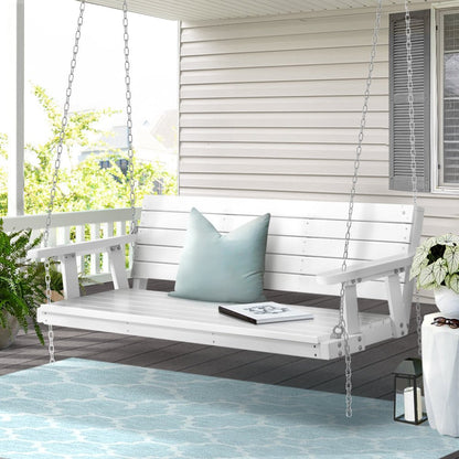Gardeon Porch Swing Chair with Chain Outdoor Furniture 3 Seater Bench Wooden White - OZ Home Deals