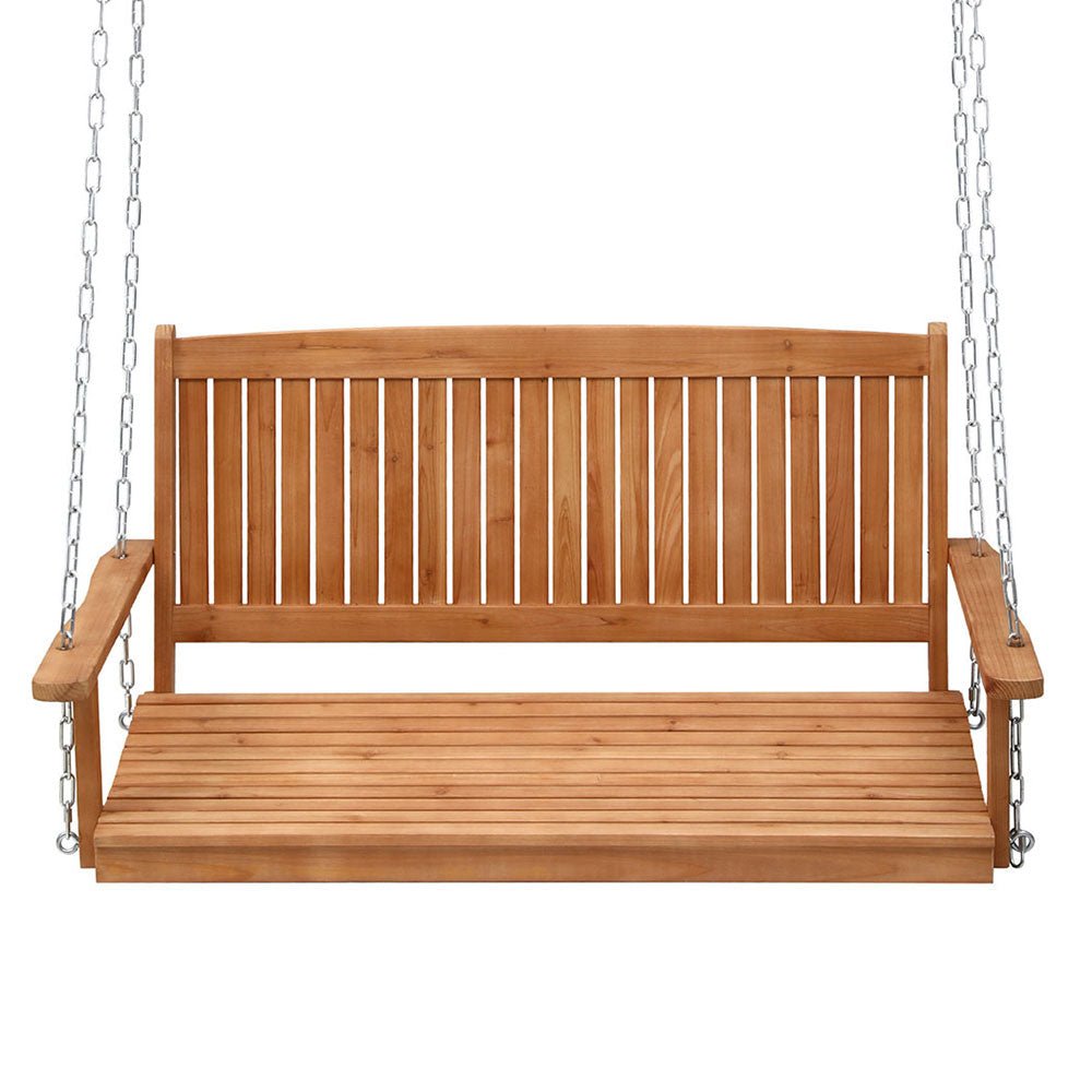 Gardeon Porch Swing Chair With Chain Outdoor Furniture Wooden Bench 2 Seater - OZ Home Deals