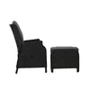 Gardeon Recliner Chair Sun lounge Wicker Lounger Outdoor Furniture Patio Adjustable Black - OZ Home Deals
