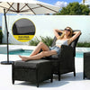 Gardeon Recliner Chair Sun lounge Wicker Lounger Outdoor Furniture Patio Adjustable Black - OZ Home Deals