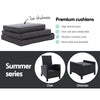 Gardeon Recliner Chair Sun lounge Wicker Lounger Outdoor Patio Furniture Adjustable Black - OZ Home Deals