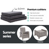 Gardeon Recliner Chair Sun lounge Wicker Lounger Outdoor Patio Furniture Adjustable Grey - OZ Home Deals
