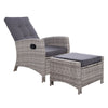 Gardeon Recliner Chair Sun lounge Wicker Lounger Outdoor Patio Furniture Adjustable Grey - OZ Home Deals