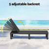 Gardeon Sun Lounge Adjustable Recliner Patio Outdoor Furniture Lightweight Black - OZ Home Deals