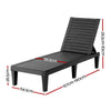 Gardeon Sun Lounge Adjustable Recliner Patio Outdoor Furniture Lightweight Black - OZ Home Deals