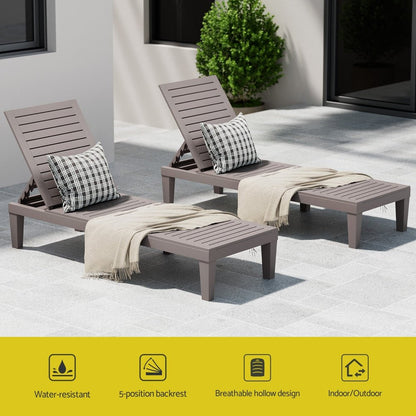 Gardeon Sun Lounge Adjustable Recliner Patio Outdoor Furniture Lightweight Brown - OZ Home Deals
