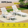 Gardeon Sun Lounge Lounger Beach Chair HDPE Patio Outdoor Furniture with Wheels White - OZ Home Deals