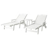 Gardeon Sun Lounge Lounger Beach Chair HDPE Patio Outdoor Furniture with Wheels White - OZ Home Deals