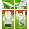 Gardeon Sun Lounge Outdoor Chairs Wooden Foldable Patio Furniture Adirondack White - OZ Home Deals