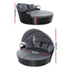 Gardeon Sun Lounge Setting Wicker Lounger Day Bed Outdoor Furniture Patio Black - OZ Home Deals